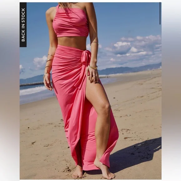 Vici Pink Swim Coverup with Elegant Wrap Design Set - Picture 4 of 6